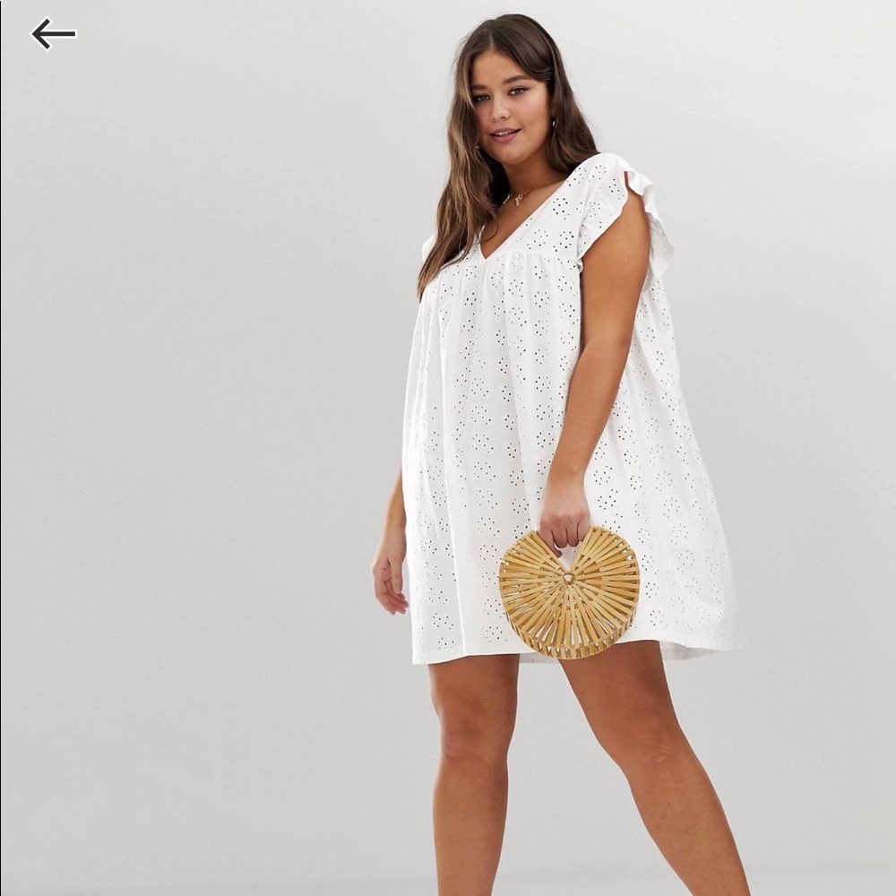 Asos curve plus size white dress summer coverup